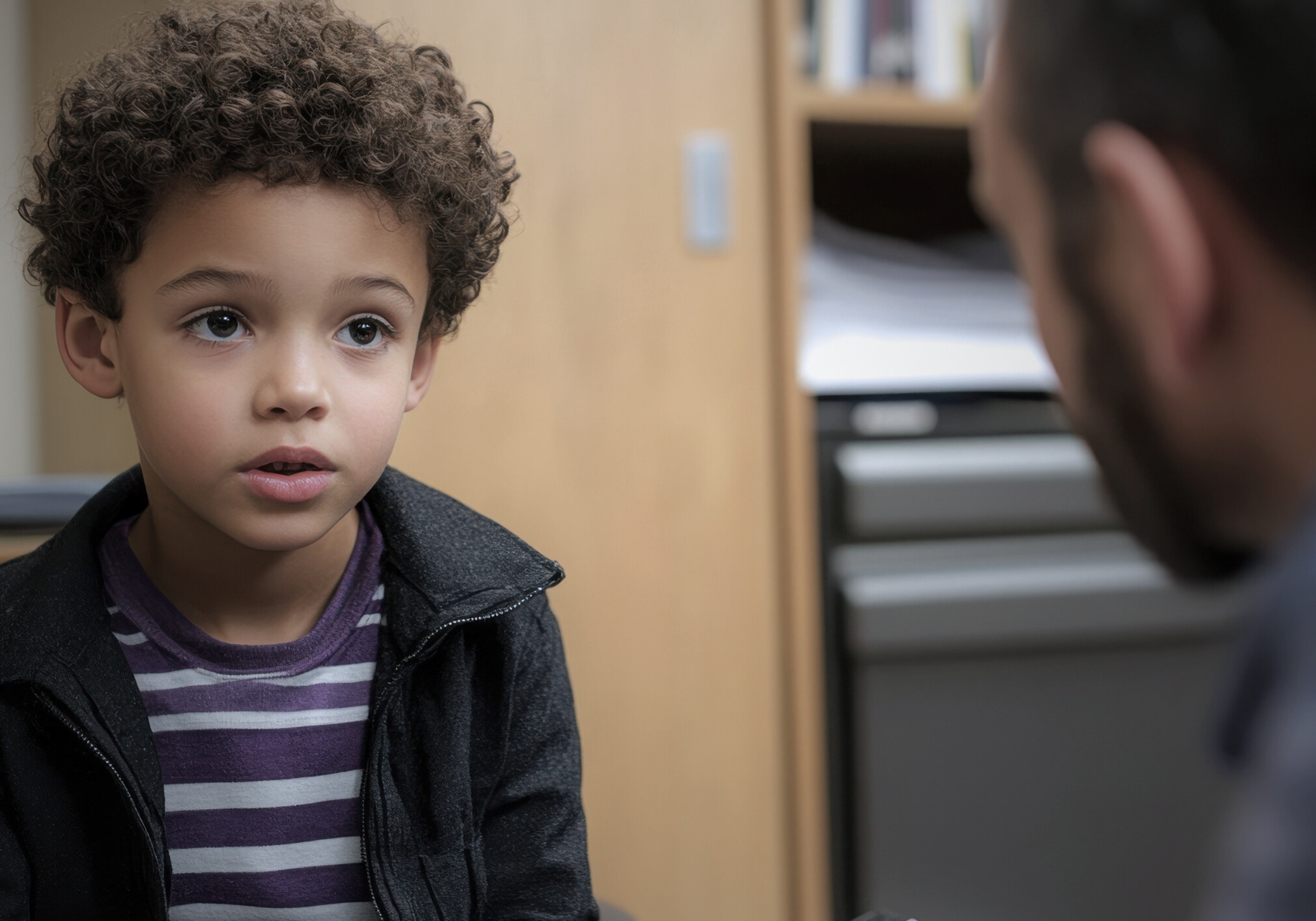 young boy in clinical