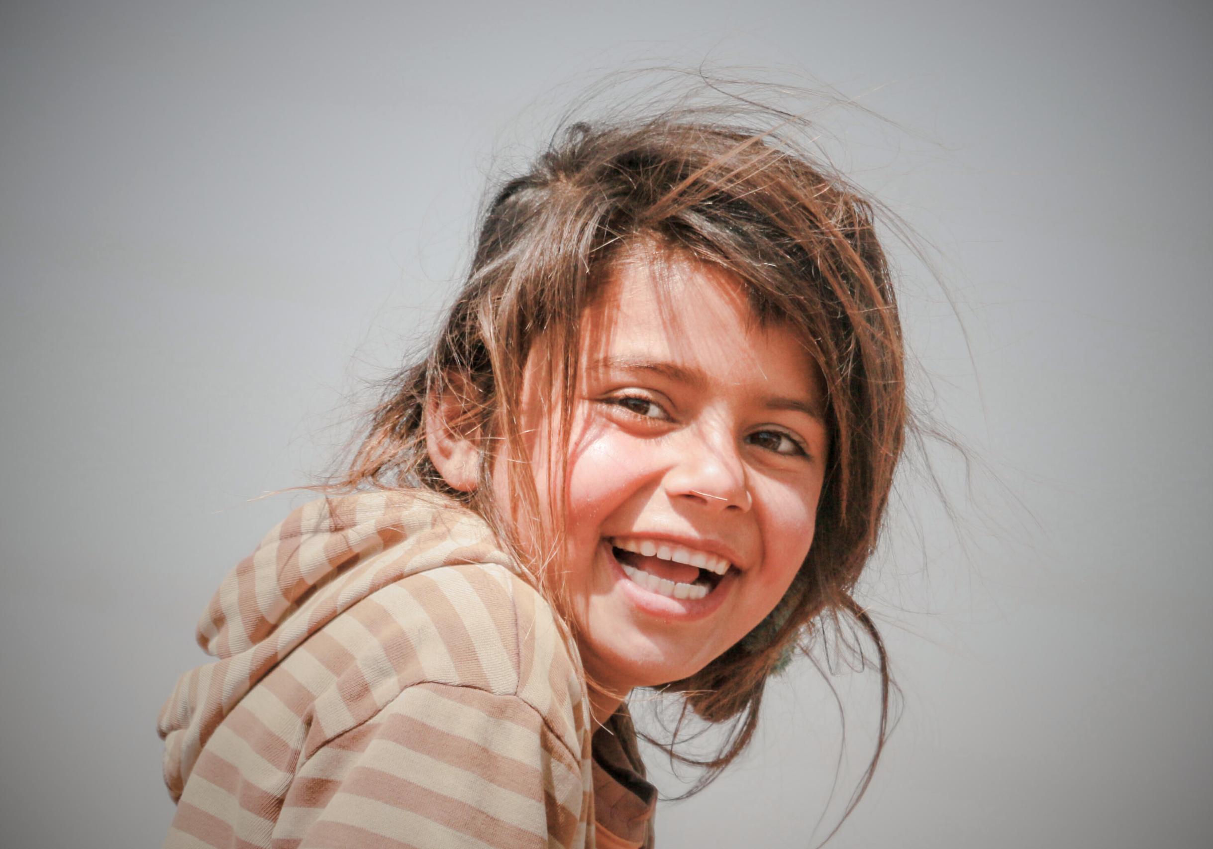 young girl laughing